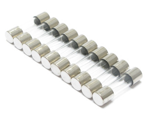 Small, Fast-Acting GMA Glass Fuse, 375mA - 10 Pack