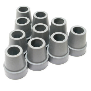 Replacement Rubber Cane-Crutch Tips, Grey, 3/4 Inch, 10 Piece