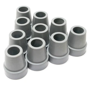 Replacement Rubber Cane-Crutch Tips, Grey, 3/4 Inch, 10 Piece