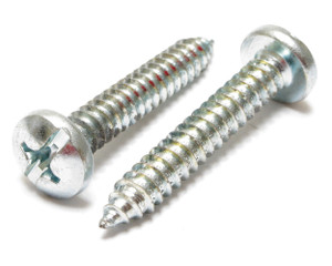 #14 x 1-1/2 Inch, Zinc-Plated Steel, Sheet Metal Screw, Pan Head, 100 Piece