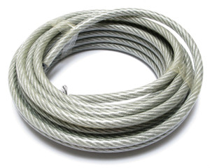 Wire Rope, Galvanized Vinyl Coated Steel, 3/16 Inch x 20 Foot Wire Rope, Galvanized Vinyl Coated Steel, 3/16 Inch x 20 Foot