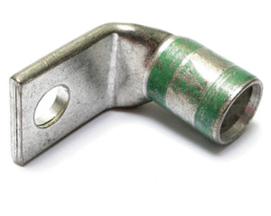 1 Gauge Non-Insulated 1/4 Inch 90 Degree Ring Terminal