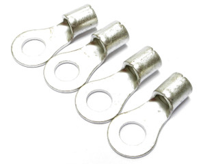 6 Gauge Non-Insulated 1/2 Inch Ring Terminal, 4 Piece