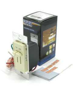 Dual Slide Fan/Light Control, 2.5 Amp Fan, 300 Watt Light, Ivory, 5pc