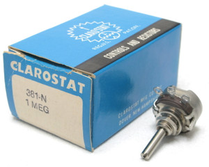 Clarostat 381-N Linear Taper Potentiometer, 1.0M ohm 1W, 5pcs