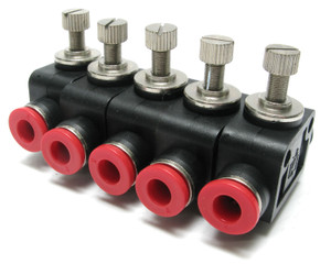 PolyConn PCSC-6CBM Composite Inline Flow Control, 6mm (1/4 in.) Push-In, 5pcs