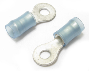 AMP 14-16AWG #6 Stud Blue Crimp-On Ring Terminal, 100pc