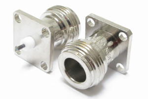 Type N Female 4-Hole Flange Mount Coax Connector, 50 ohm, 25pcs Type N Female 4-Hole Flange Mount Coax Connector, 50 ohm, 25pcs
