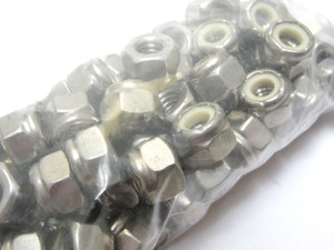 Nylon Lock Nut, 1/4"-20, 18-8 Stainless Steel, 100pcs