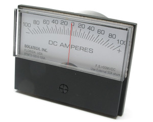 100-0-100 Amp DC Analog Panel Meter, 2.5 Inch