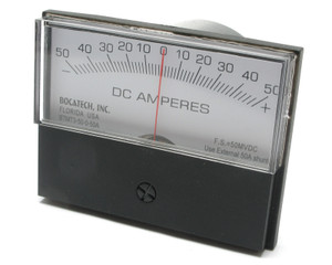 50-0-50 Amp DC Analog Panel Meter, 2.5 Inch
