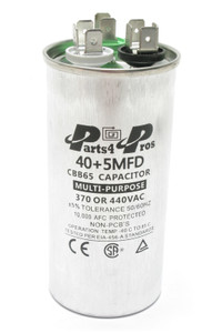 Parts4Pros CBB65, Motor Run Capacitor, 40+5 uF, 370/440 Volt AC Parts4Pros CBB65, Motor Run Capacitor, 40+5 uF, 370/440 Volt AC