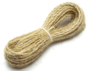 Sisal Rope, Two-Strand, 3/16" x 100ft Sisal Rope, Two-Strand, 3/16" x 100ft