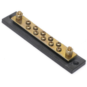 Bus Bar Solid Brass 100 Amp, Hot Feed or Common Ground Bus Bar Solid Brass 100 Amp, Hot Feed or Common Ground