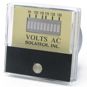 94-130 Volt AC Panel Meter with 10 LED Bar Display 94-130 Volt AC Panel Meter with 10 LED Bar Display
