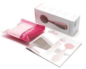 PMD Clean Pro Rose Quartz Facial Cleaning Device w/Silverpure Cloth