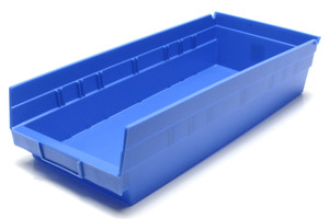 Akro-Mils 30158 Plastic Nesting Storage Bins, Blue, 4x18x8, 12pc case