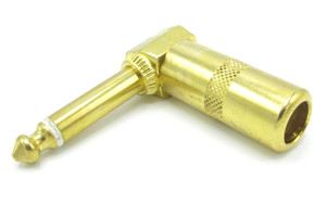 Electronic Resources AG123, 1/4" Mono Male Plug 90 Degree, Gold Plated