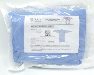 POSS Medical E104170 Reinforced Surgical Gown w/Towel, AAMI Level 4, X-Large POSS Medical E104170 Reinforced Surgical Gown w/Towel, AAMI Level 4, X-Large