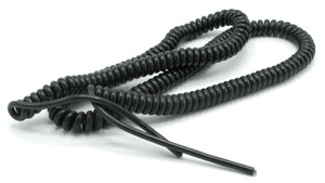 Alpha Wire 722/4 24AWG 2-conductor shielded Coil Cord, Black, 6-12ft