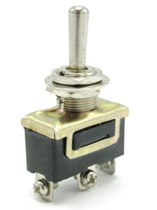 Toggle Switch SPDT, On-Off-On, 10 Amp / 250 Volt AC, Screw Terminals Toggle Switch SPDT, On-Off-On, 10 Amp / 250 Volt AC, Screw Terminals