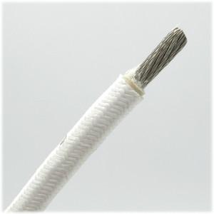 M25038/1-8-9 8AWG Nickel Plated PTFE Coated Fiberglass Wire, White, 25ft M25038/1-8-9 8AWG Nickel Plated PTFE Coated Fiberglass Wire, White, 25ft