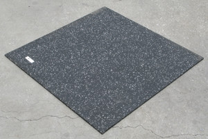 36" x 36" x 3/8" Recycled Rubber Mat, Anti-Skid, Smooth