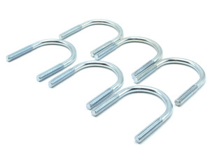 Standard U-Bolt, 304 Stainless Steel, Plain, 5/16"-18 Thread Size, 6pk