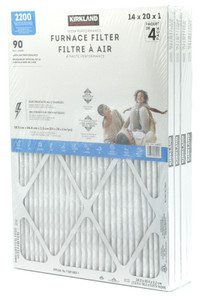 Kirkland Signature 2200 High Performance Furnace Filters, 14" x 20" x 1", 4-pack Kirkland Signature 2200 High Performance Furnace Filters, 14" x 20" x 1", 4-pack