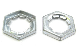 3/8-32 Stamped Steel Lock Nut, 9/16" Hex, 9-notch, 130pc 3/8-32 Stamped Steel Lock Nut, 9/16" Hex, 9-notch, 130pc