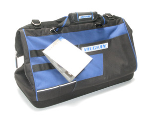 Vaughan 20 in. 12-Pockets Wide-Mouth Tool Bag, Blue Vaughan 20 in. 12-Pockets Wide-Mouth Tool Bag, Blue