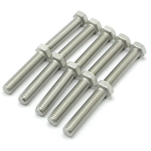 1/2"-13 x 2-1/2" Stainless Steel 316, Hex Bolts, 10pk
