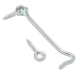 Hook & Eye, Zinc Plated, 6 Inch Hook & Eye, Zinc Plated, 6 Inch