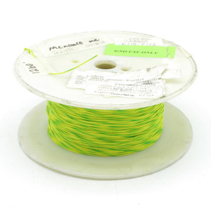 M16878/4BFE45 22AWG Silver Plated PTFE Jacketed Wire, Yellow/Green, 1260ft