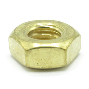 1/4-20 Brass Hex Nut, Plain, 50pc