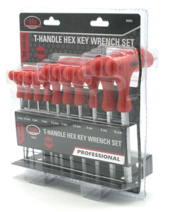 Illinois Industrial Tool 85955, Metric T-Handle Hex Key Wrench Set, 10 Piece