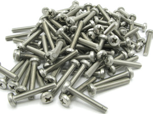 M4 x 25mm Phillips Pan Head Machine Screws, Stainless Steel, 50pc