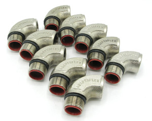 Thomas & Betts B/M20/90 M20 1/2 Inch Nickel Plated Brass 90 Degree Elbow, 10pc Thomas & Betts B/M20/90 M20 1/2 Inch Nickel Plated Brass 90 Degree Elbow, 10pc