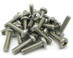 M8 x 30mm Stainless Steel Phillips Pan Head Machine Screws, 25pc