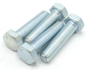 M12 x 50mm Full Thread Zinc Plated Hex Bolts, Class 8.8, 4pc