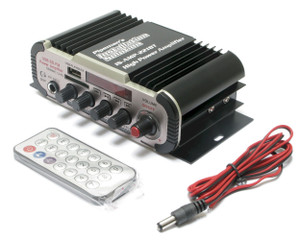 2 Channel Stereo PA Mini 80 Watt Amplifier, 12 Volt DC 2 Channel Stereo PA Mini 80 Watt Amplifier, 12 Volt DC