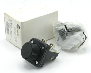 Allen-Bradley 800H-AR2D1 30mm Momentary Push Button, Flush Head, Black