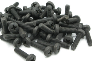 M4-0.7 x 16mm Stainless Steel Pan Head Machine Screws, Black, 50pcs