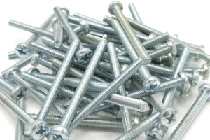 M4-0.7 x 45mm Zinc Plated Steel Pan Head Machine Screws, 50pcs