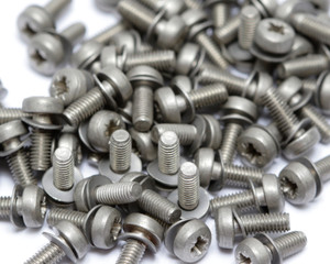 M3 x 8mm Stainless Steel Pozi Pan Head Screws w/ Compression Washer, 100pcs