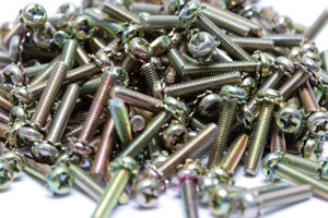 M3 x 16mm Zinc Plated Steel Pan Head Screws, 100 Piece Lot M3 x 16mm Zinc Plated Steel Pan Head Screws, 100 Piece Lot