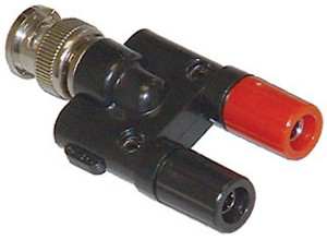 BNC Male to Double Banana Binding Post Jack Adapter, 50Ohm BNC Male to Double Banana Binding Post Jack Adapter, 50Ohm