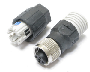 M12 Inline Socket Connector, 4 Pin