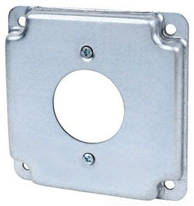 Steel City RS4 Electrical Box Cover with Opening for Single Round Receptical Steel City RS4 Electrical Box Cover with Opening for Single Round Receptical