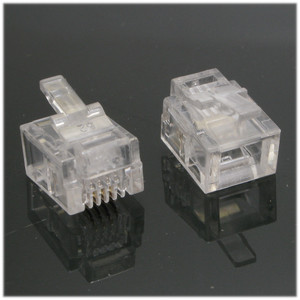 RJ12 Connectors, Crimp On, 100 Piece Bag